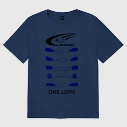 Футболка оверсайз мужская One love subaru, цвет: тёмно-синий