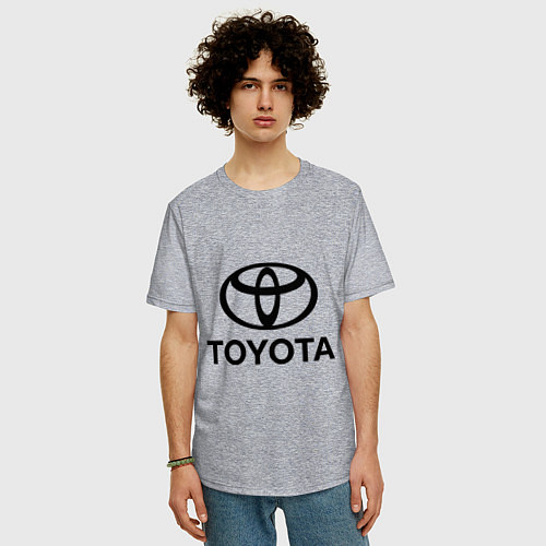 Мужская футболка оверсайз Toyota Logo / Меланж – фото 3