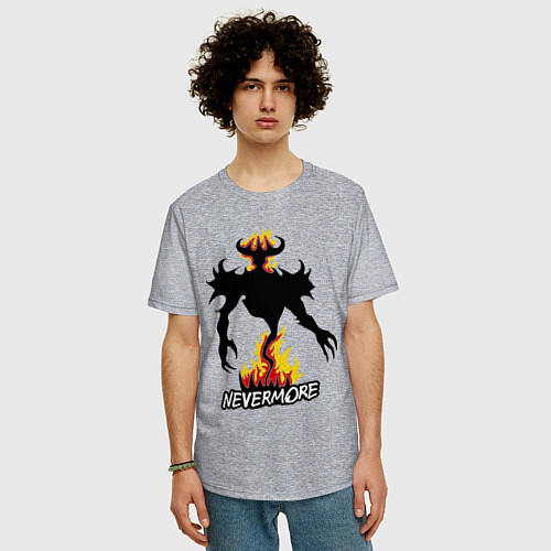Мужская футболка оверсайз Nevermore Fire / Меланж – фото 3
