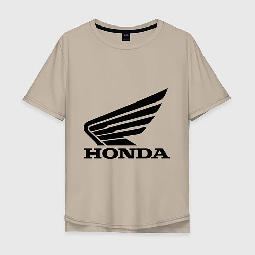 Мужская футболка оверсайз Honda Motor / Миндальный – фото 1