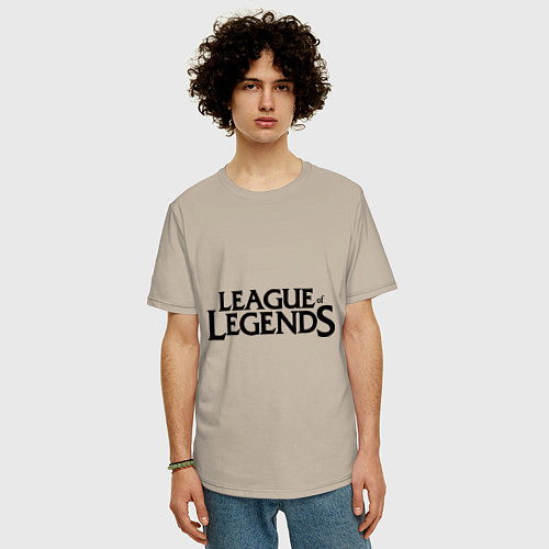 Мужская футболка оверсайз League of legends / Миндальный – фото 3