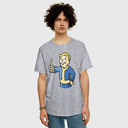 Футболка оверсайз мужская Fallout vault boy, цвет: меланж — фото 2