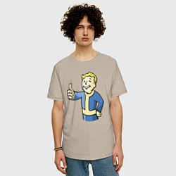 Футболка оверсайз мужская Fallout vault boy, цвет: миндальный — фото 2