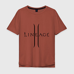Футболка оверсайз мужская Lineage logo, цвет: кирпичный