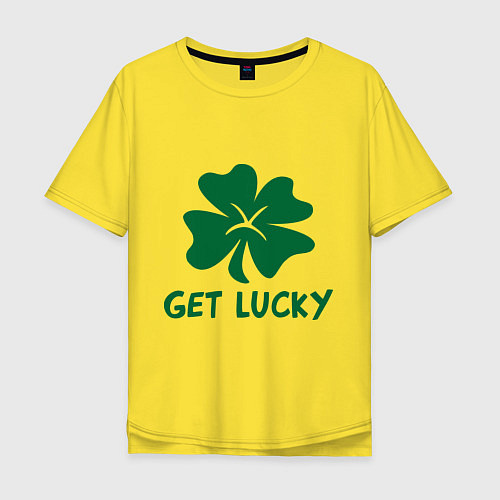 Мужская футболка оверсайз Get lucky / Желтый – фото 1