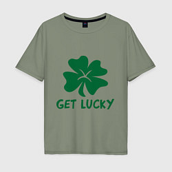 Футболка оверсайз мужская Get lucky, цвет: авокадо