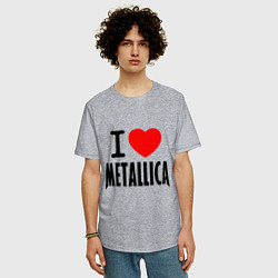 Футболка оверсайз мужская I love Metallica, цвет: меланж — фото 2
