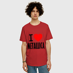 Футболка оверсайз мужская I love Metallica, цвет: красный — фото 2