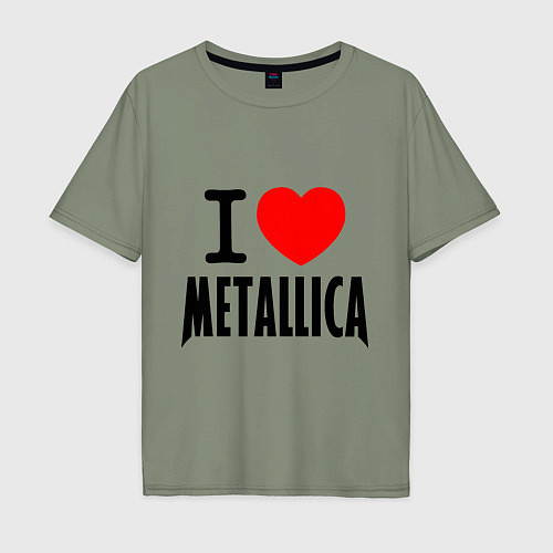 Мужская футболка оверсайз I love Metallica / Авокадо – фото 1