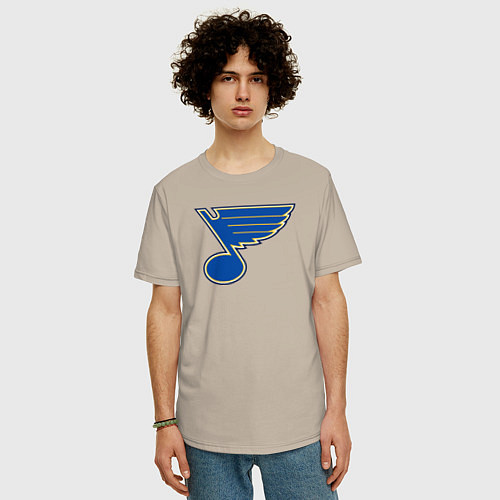 Мужская футболка оверсайз St Louis Blues: Tarasenko 91 / Миндальный – фото 3