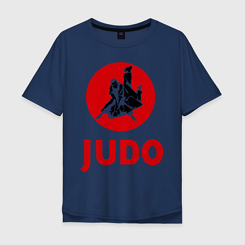 Мужская футболка оверсайз Judo / Тёмно-синий – фото 1
