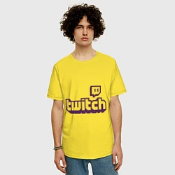 Футболка оверсайз мужская Twitch Logo, цвет: желтый — фото 2