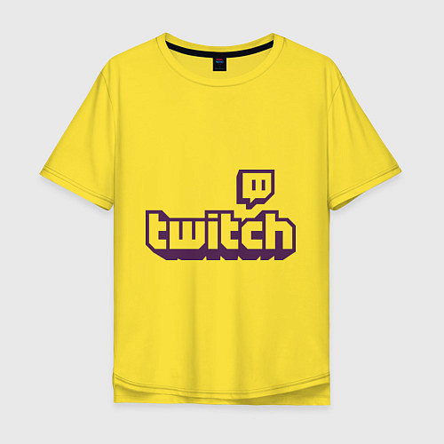 Мужская футболка оверсайз Twitch Logo / Желтый – фото 1