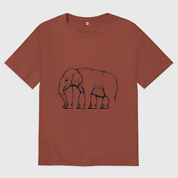 Мужская футболка оверсайз Сколько ног у слона