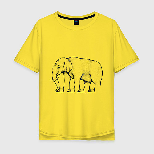 Мужская футболка оверсайз Сколько ног у слона / Желтый – фото 1