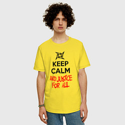 Футболка оверсайз мужская Keep Calm & Justice For All, цвет: желтый — фото 2