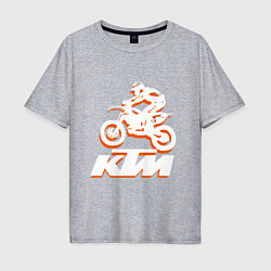 Футболка оверсайз мужская KTM белый, цвет: меланж