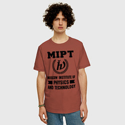 Футболка оверсайз мужская MIPT Institute, цвет: кирпичный — фото 2