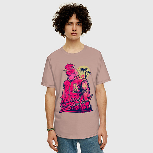 Мужская футболка оверсайз Hooking Over People? / Пыльно-розовый – фото 3