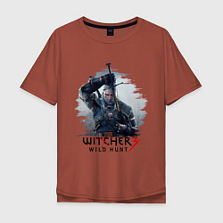 Футболка оверсайз мужская The Witcher 3, цвет: кирпичный