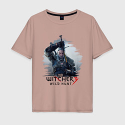 Футболка оверсайз мужская The Witcher 3, цвет: пыльно-розовый