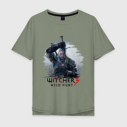 Футболка оверсайз мужская The Witcher 3, цвет: авокадо