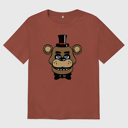 Футболка оверсайз мужская Freddy FNAF, цвет: кирпичный