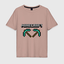 Футболка оверсайз мужская Minecraft Hero, цвет: пыльно-розовый