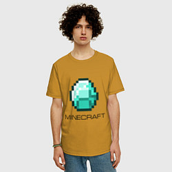 Футболка оверсайз мужская Minecraft Diamond, цвет: горчичный — фото 2