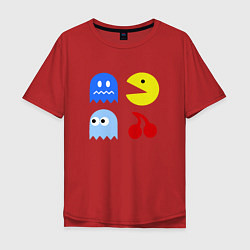 Футболка оверсайз мужская Pac-Man Pack, цвет: красный