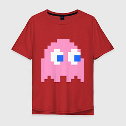 Футболка оверсайз мужская Pac-Man: Pinky, цвет: красный