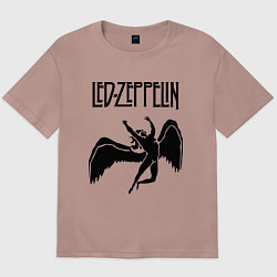Футболка оверсайз мужская Led Zeppelin Swan, цвет: пыльно-розовый