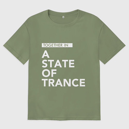 Мужская футболка оверсайз Together in A State of Trance / Авокадо – фото 1