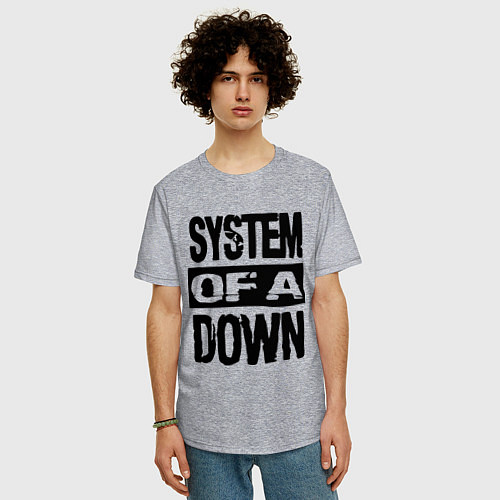Мужская футболка оверсайз System Of A Down / Меланж – фото 3