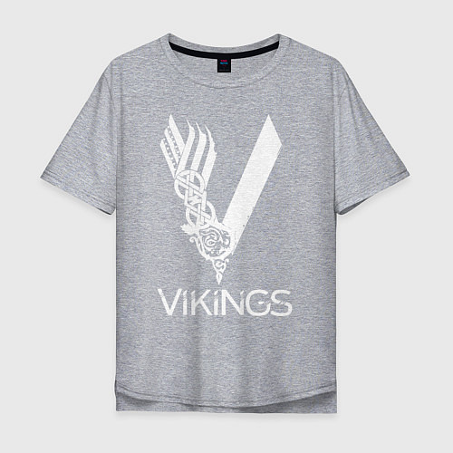 Мужская футболка оверсайз Vikings / Меланж – фото 1