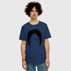 Футболка оверсайз мужская John Lennon: Minimalism, цвет: тёмно-синий — фото 2