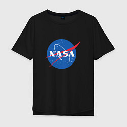 Футболка оверсайз мужская NASA: Logo, цвет: черный