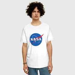 Футболка оверсайз мужская NASA: Logo, цвет: белый — фото 2
