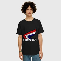 Футболка оверсайз мужская Honda, цвет: черный — фото 2