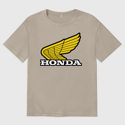Футболка оверсайз мужская Honda, цвет: миндальный
