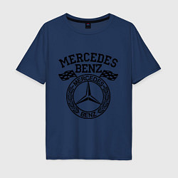 Футболка оверсайз мужская Mercedes Benz, цвет: тёмно-синий