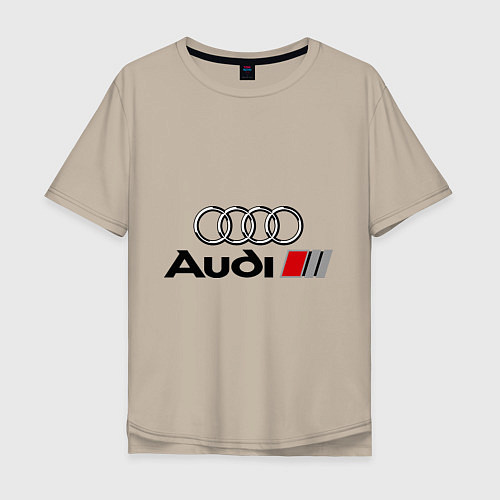 Мужская футболка оверсайз Audi / Миндальный – фото 1