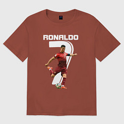 Футболка оверсайз мужская Ronaldo 07, цвет: кирпичный