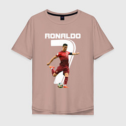 Футболка оверсайз мужская Ronaldo 07, цвет: пыльно-розовый