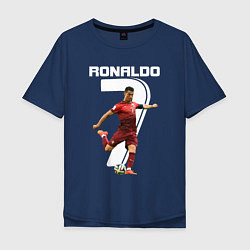 Футболка оверсайз мужская Ronaldo 07, цвет: тёмно-синий