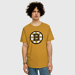 Футболка оверсайз мужская Boston Bruins, цвет: горчичный — фото 2