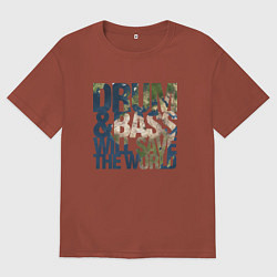 Мужская футболка оверсайз Drum & Bass: The World