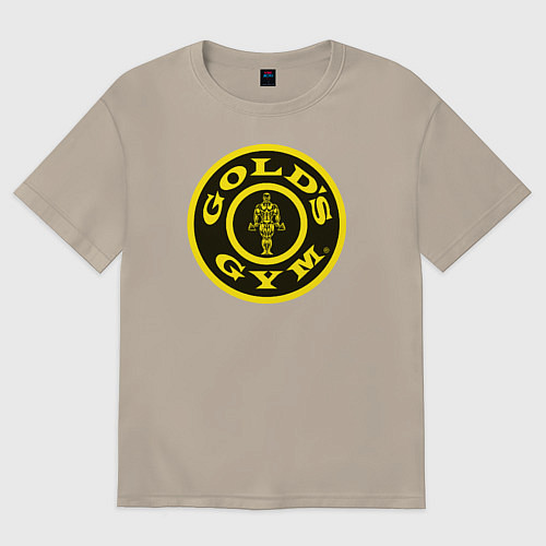 Мужская футболка оверсайз Gold's Gym / Миндальный – фото 1