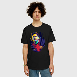 Футболка оверсайз мужская Messi Art, цвет: черный — фото 2