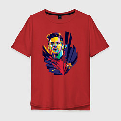 Футболка оверсайз мужская Messi Art, цвет: красный